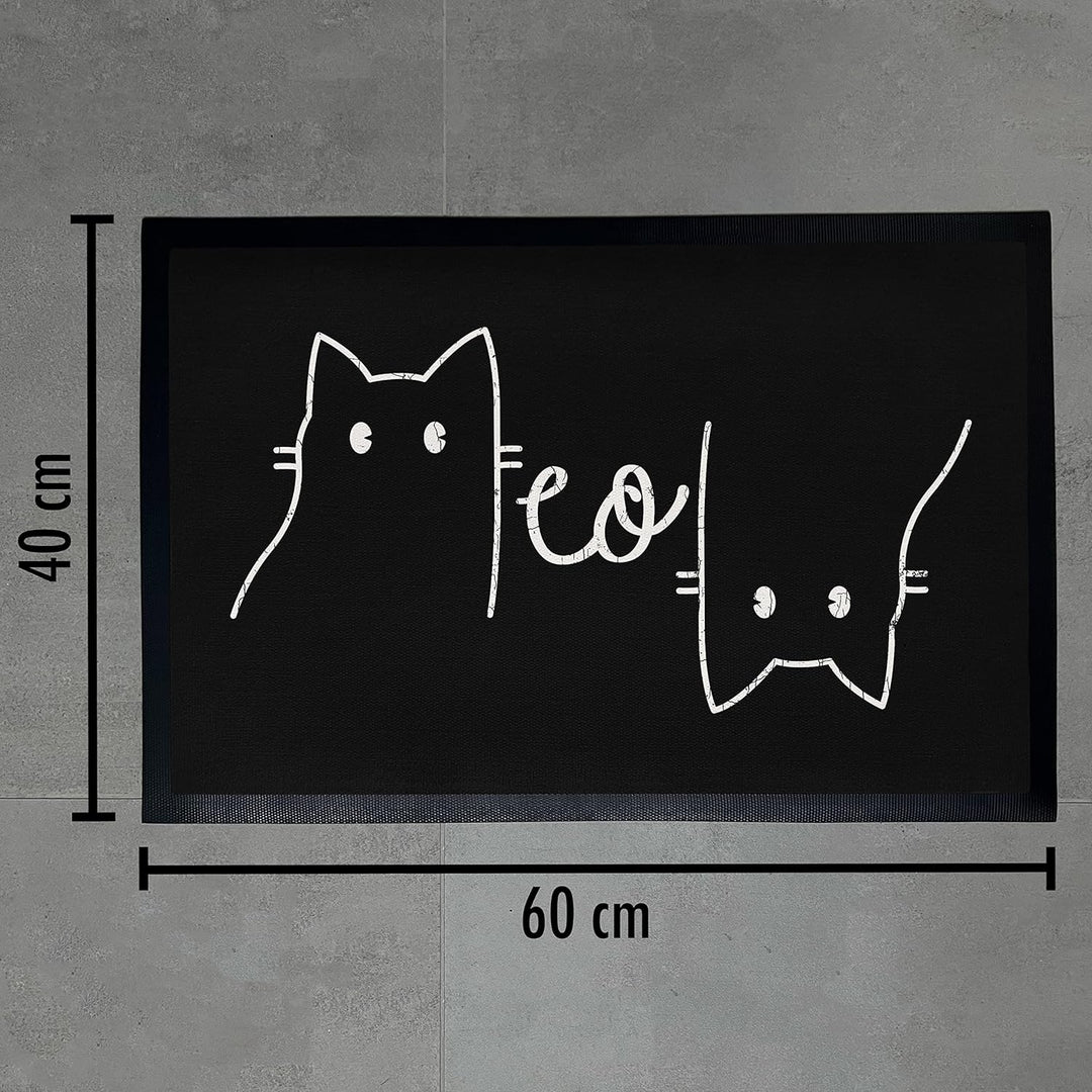 Trendation - Lustige Katzen Fussmatte Meow Grafik Katzenbesitzerin Humor Fussmatte 60x40 cm