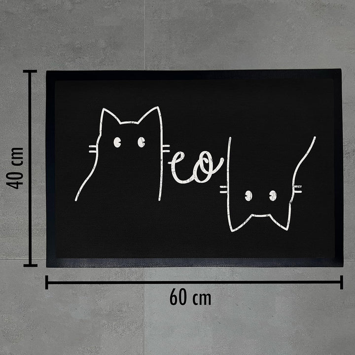 Trendation - Lustige Katzen Fussmatte Meow Grafik Katzenbesitzerin Humor Fussmatte 60x40 cm