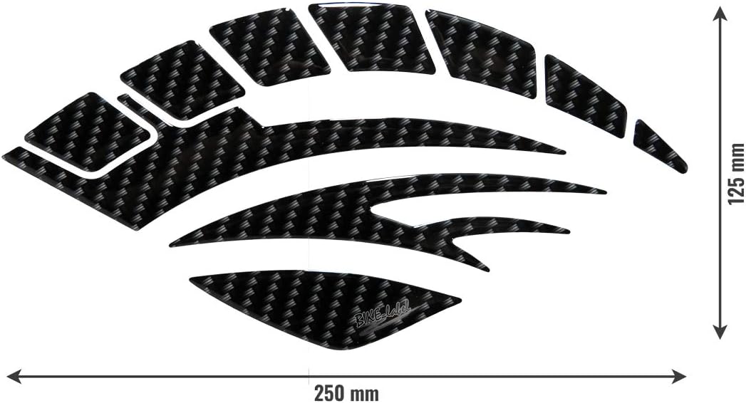 BIKE-label Seitentank Tankpad Carbon-Optik Schwarz kompatibel für Honda 800700VA