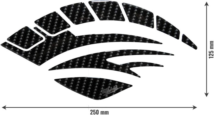 BIKE-label Seitentank Tankpad Carbon-Optik Schwarz kompatibel für Honda 800700VA