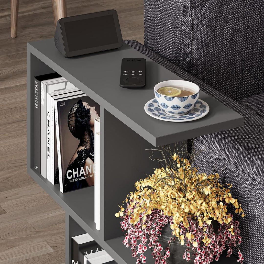 HOCUS PICUS | Homemania Holz Beistelltisch mit 2 Etagen | Sofatisch, Regal-Organizer, Büro, Wohnzimm