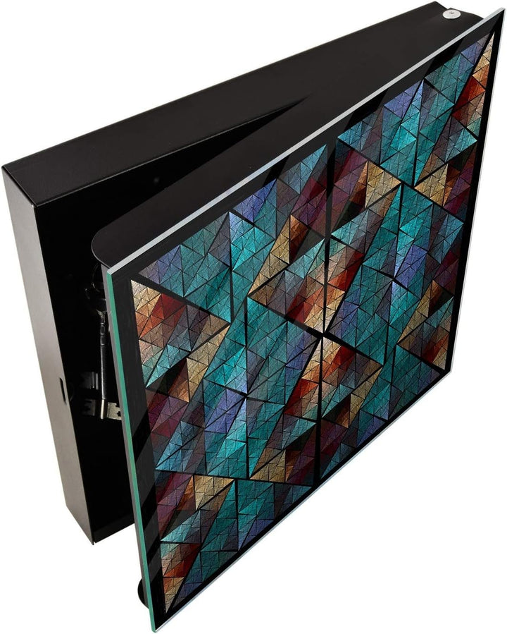 Concept Crystal Dekorative Key Box mit magnetischer, trocken abwischbarer Glastafel K14 Weltliche Mo