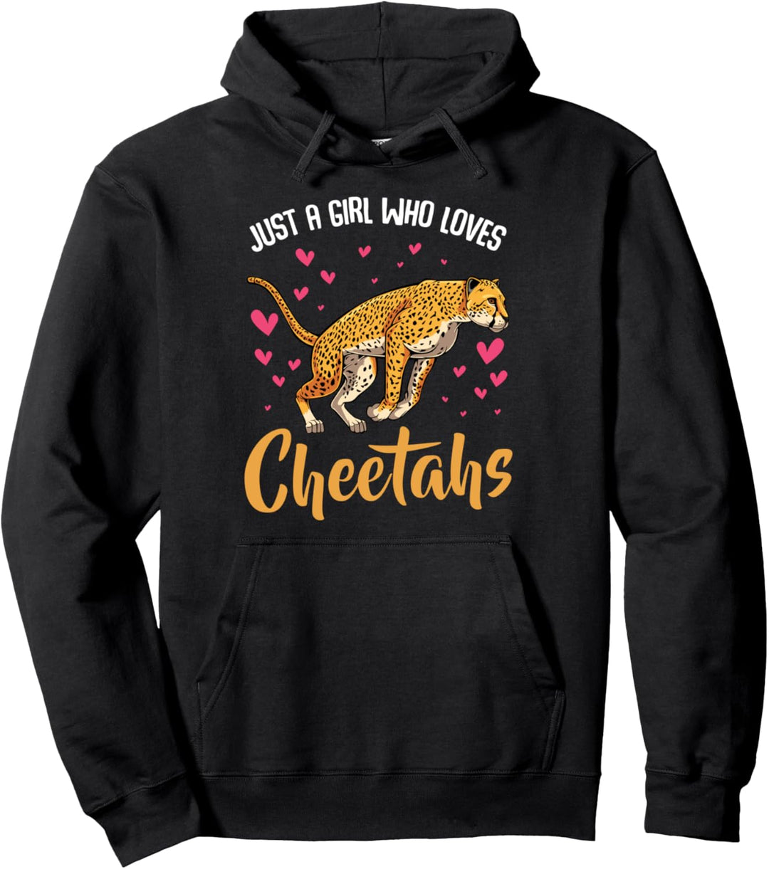Just A Girl Who Loves Cheetahs Gepard Hauskatze Afrika Zoo Pullover Hoodie