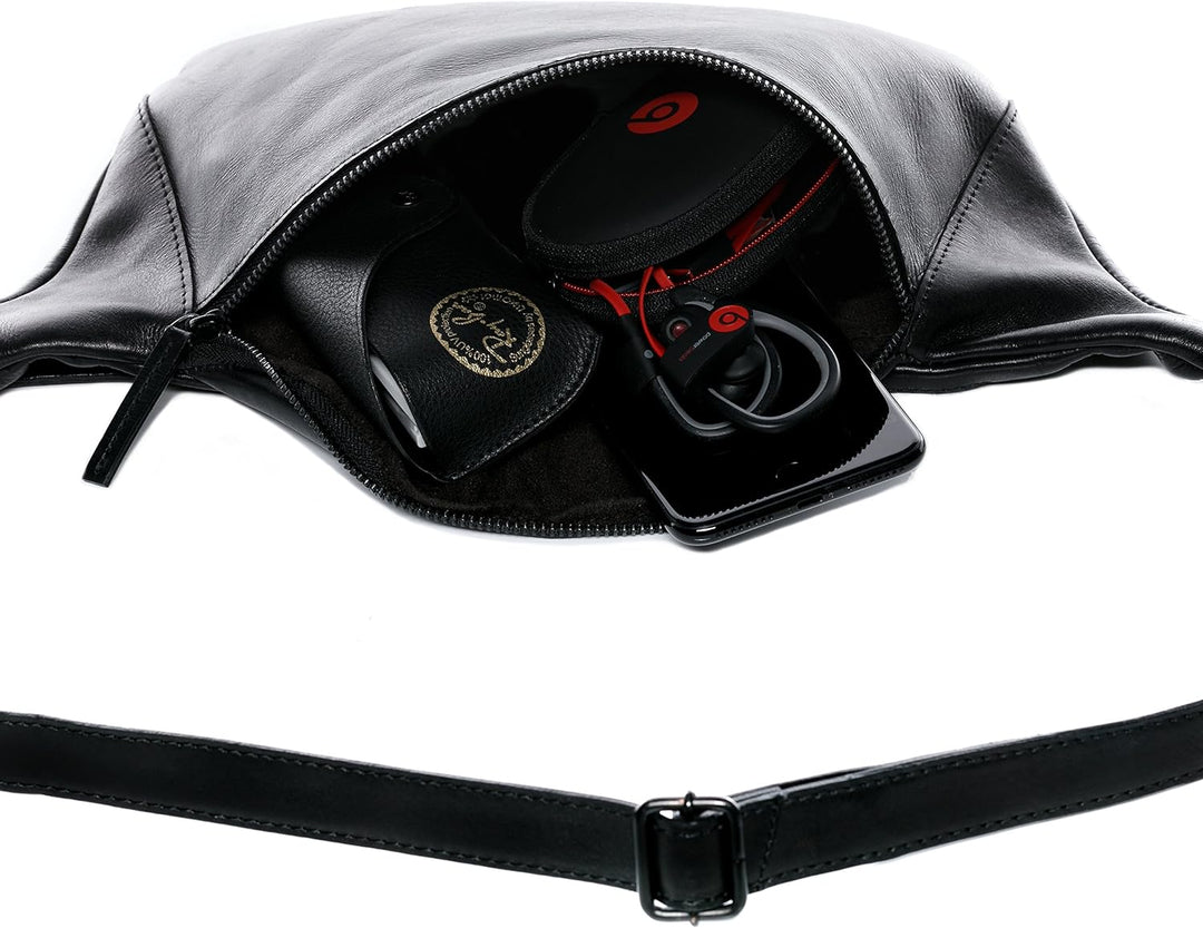 FEYNSINN Hüfttasche Milla aus Premium Leder I Body Bag XL gross für Herren und Damen I Festival Tasc