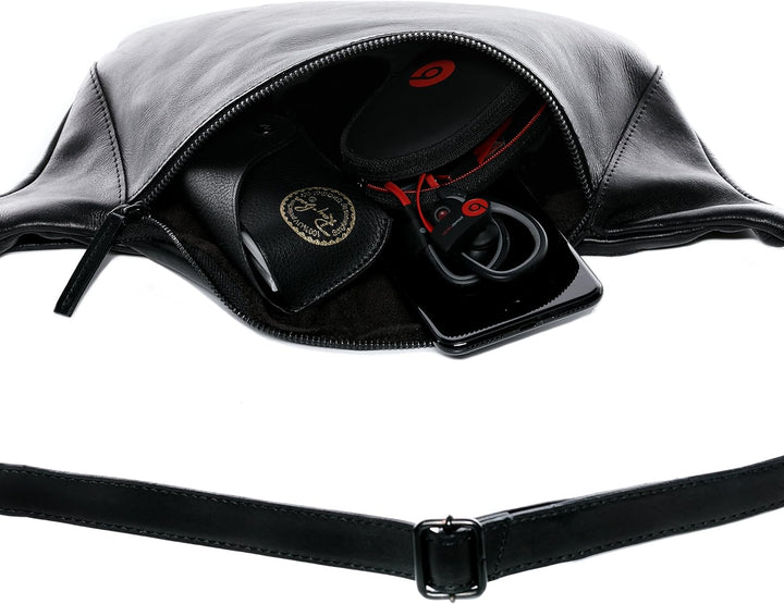 FEYNSINN Hüfttasche Milla aus Premium Leder I Body Bag XL gross für Herren und Damen I Festival Tasc