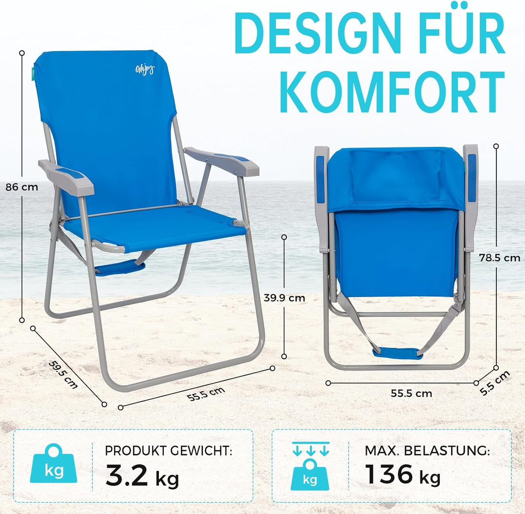 #WEJOY Klappstuhl Leicht Tragbar Campingstuhl Faltbar Stark Stabil Langlebig für Garten Balkon und F