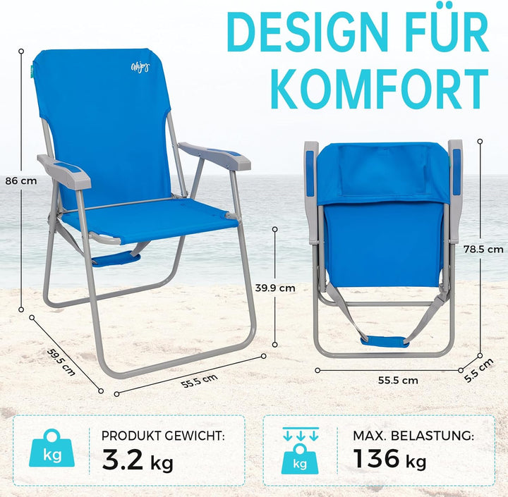 #WEJOY Klappstuhl Leicht Tragbar Campingstuhl Faltbar Stark Stabil Langlebig für Garten Balkon und F