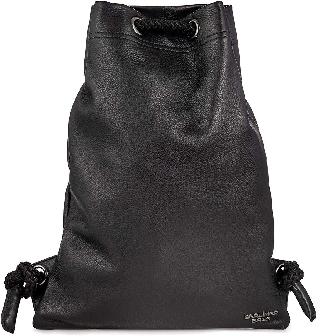 Berliner Bags Premium Turnbeutel Gym Bag aus Leder, Sportrucksack mit Kordelzug für Damen und Herren