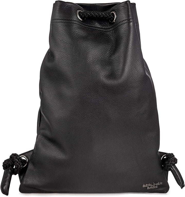 Berliner Bags Premium Turnbeutel Gym Bag aus Leder, Sportrucksack mit Kordelzug für Damen und Herren