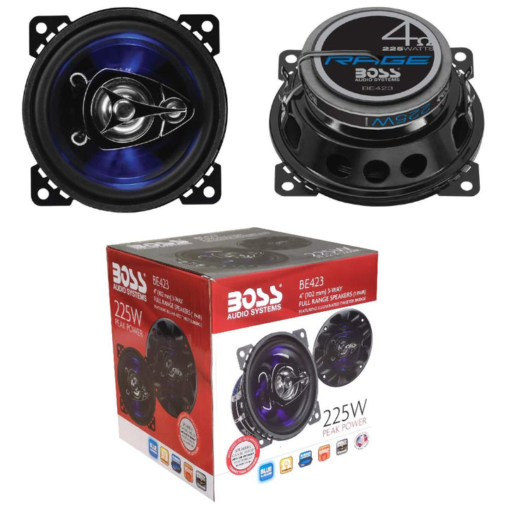2 Lautsprecher kompatibel mit BOSS Audio Systems BE423 BE 423 3 Wege koaxialkabel 10,00 cm 100 mm 4"