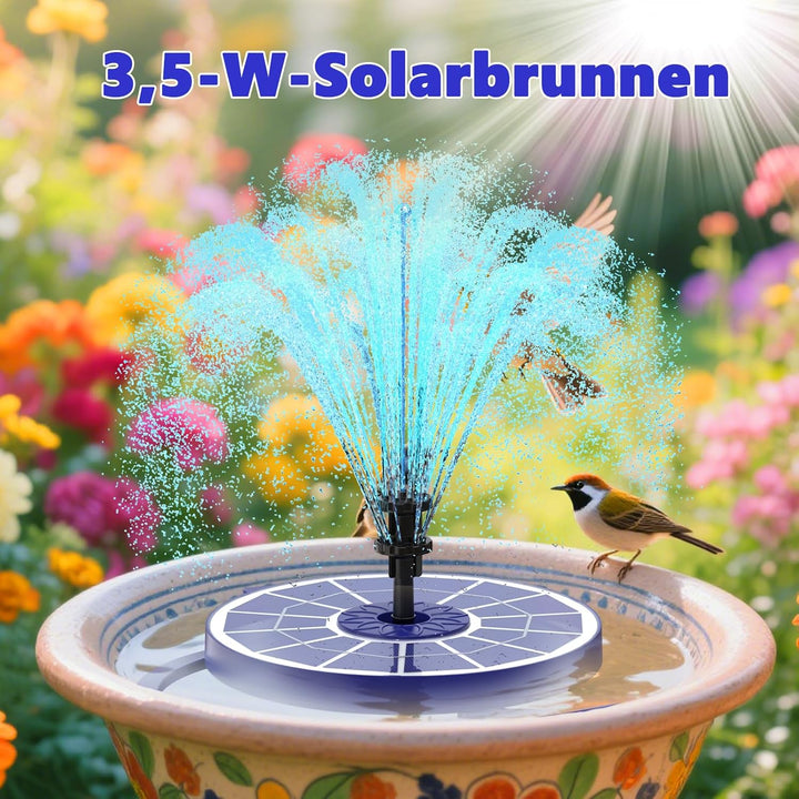 AISITIN Solarbrunnen für Draussen Verbessert, 3,5W Solar Schwimmender Fontäne Pumpe mit Verschiedene