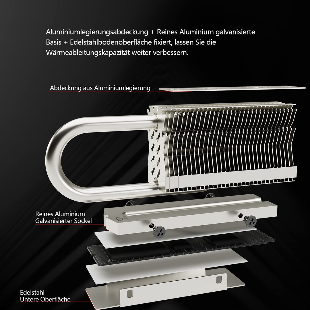 Thermalright HR-09 2280 SSD Kühlkörper, doppelseitiger Kühlkörper, mit thermischem Silikon Pad für M
