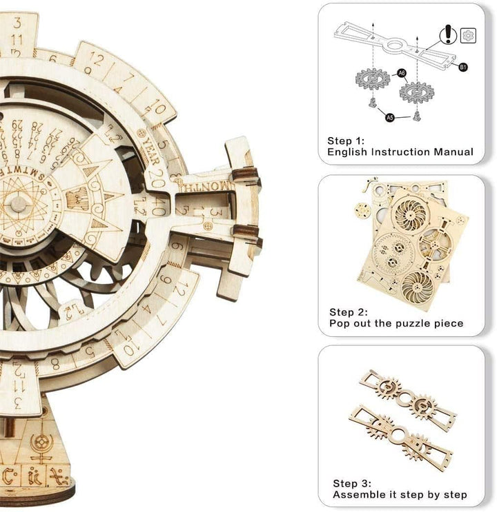 RoWood 3D Puzzle Kalender Modellbau aus Holz - DIY Holzpuzzle Modellbausatz für Erwachsene und Junge