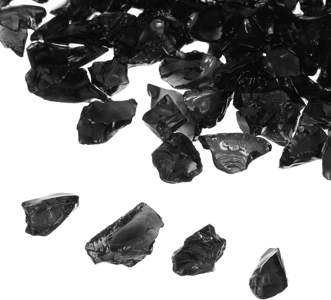 QUARKZMAN 1 Pfund Feuer Glas Felsen 6-9mm Hoch Glanz Reflektierend Feuerstelle Glas für Kamin Feuers