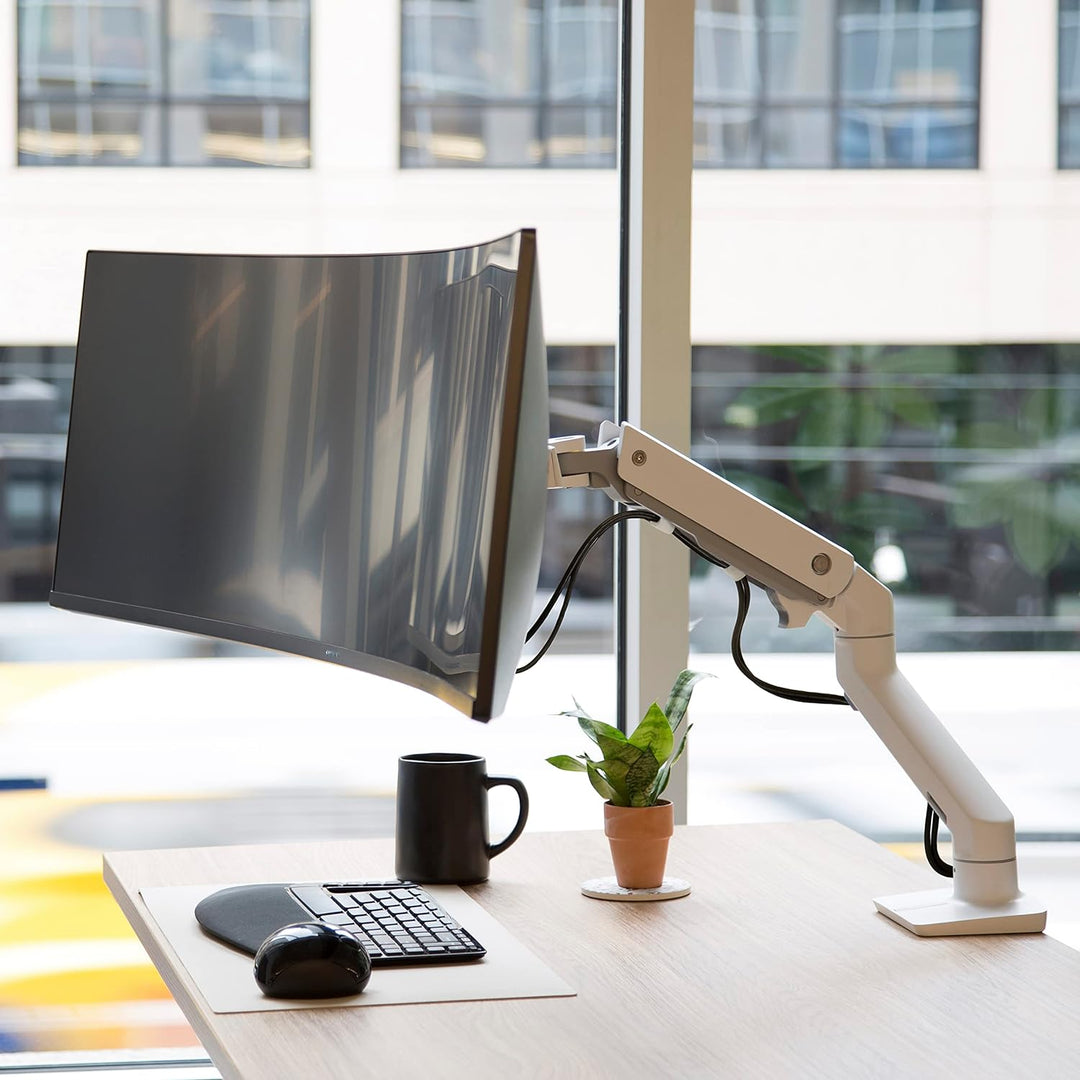 ERGOTRON HX Monitor Arm mit HD-Gelenk in Weiss, Tischhalterung mit patentierter CF-Technologie für u