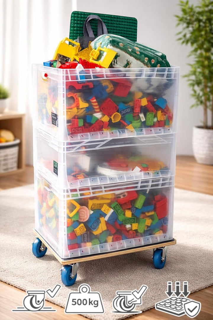 (2er-Set) Möbelroller/Transporthilfe | 60 × 40 cm | je 500 kg | Kompakt, stabil, bodenschonend – für