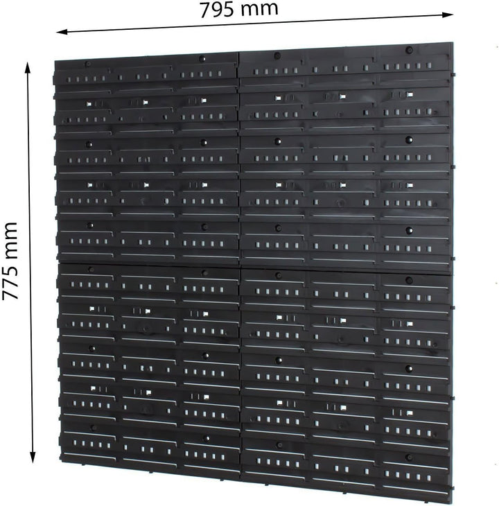 Wandregal Lagerregal Werkzeugwand Stapelboxen Wandplatten schwarz POP Serie Gr.2 Schwarz +, Schwarz