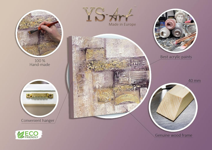 YS-Art Acrylbilder auf Leinwand Handgemalt Bewegungen | Gemälde mit Rahmen wohndecor | handgemalte a