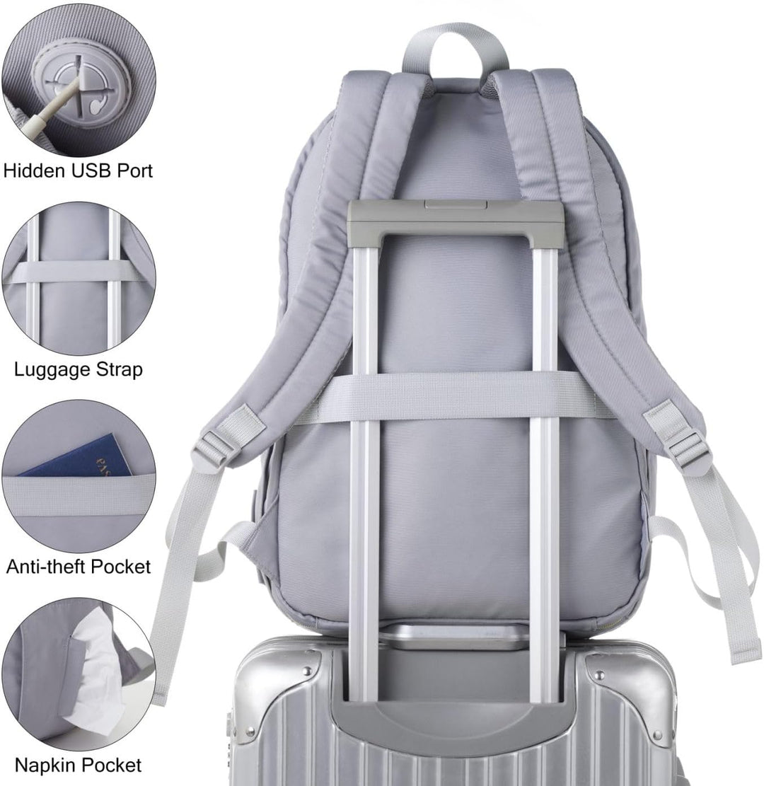 Rucksack Damen Arbeit,TSA-freundlicher Reise Laptop Rucksack für Freizeit Job Business mit USB Ladea