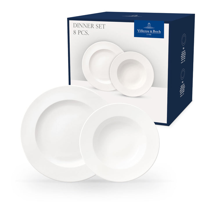 Villeroy und Boch - For Me Dinner-Set, 8 tlg., das Allround-Talent, Premium Porzellan, spülmaschinen