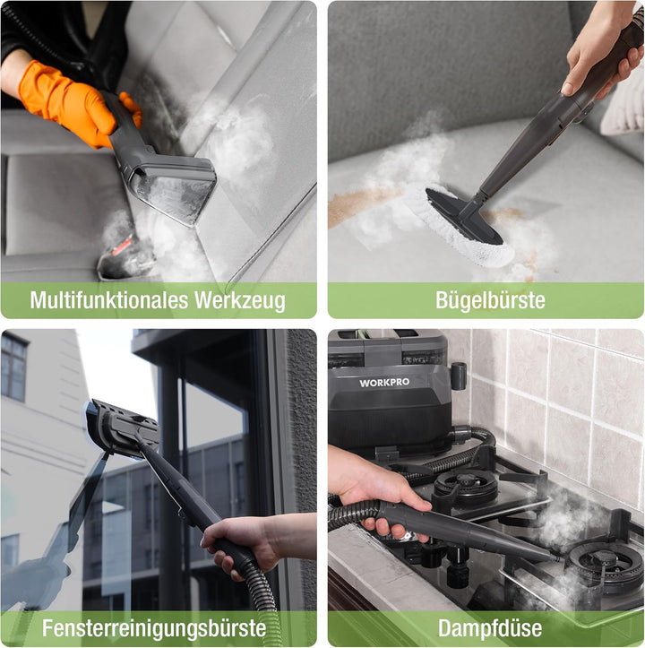 WORKPRO Teppichreiniger Waschsauger, 16 kPa Sofareiniger Waschsauger Polsterreiniger mit 4 Reinigung