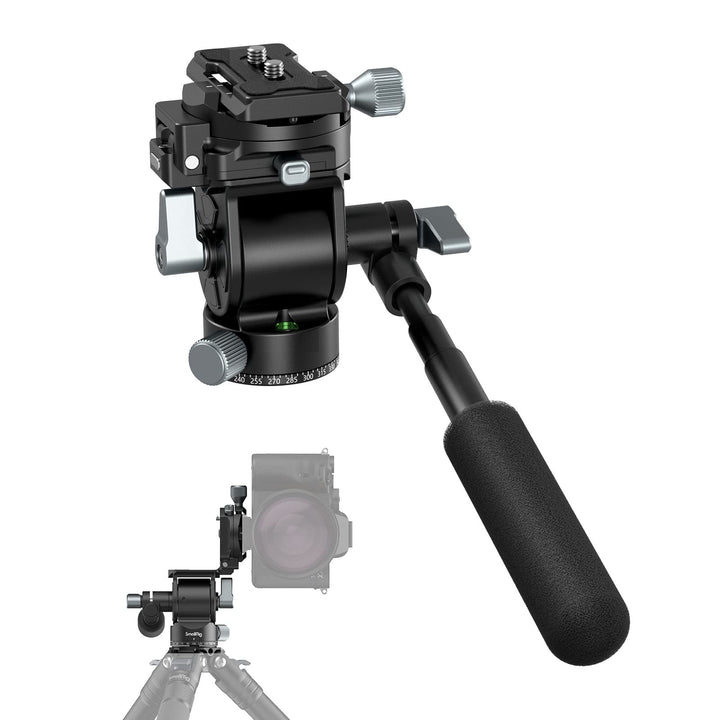 SMALLRIG Video Head Videokopf für Vertikale/Horizontale Aufnahmen, Tripod Stativ-Schwenk-Neige-Fluid