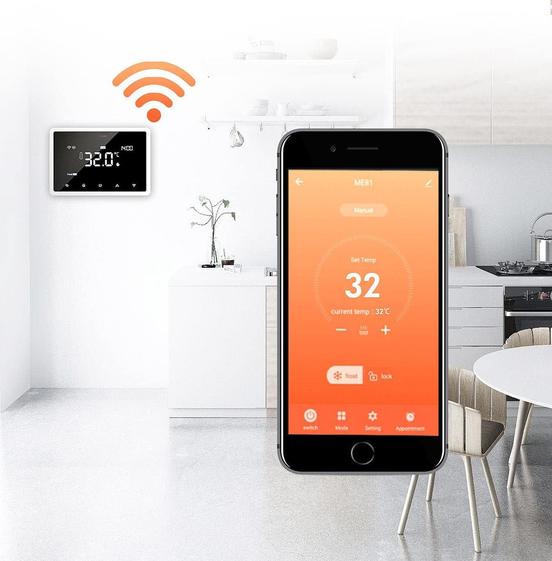 revolt Funk Raumthermostat: Funk-Thermostat mit WLAN und App für Gastherme und Wasserboiler (Raumthe