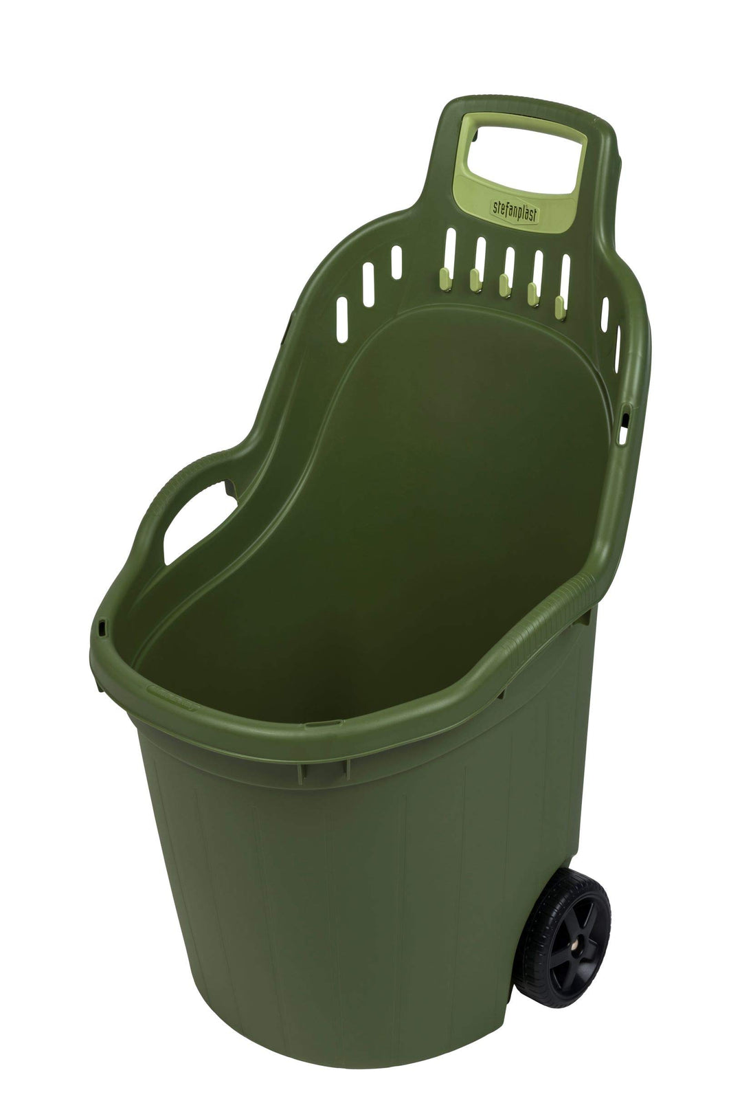 Gartentrolley mit 50 Liter Nutzvolumen, belastbar bis max. 60 kg. Räder auf Metallachse. In Grau ode