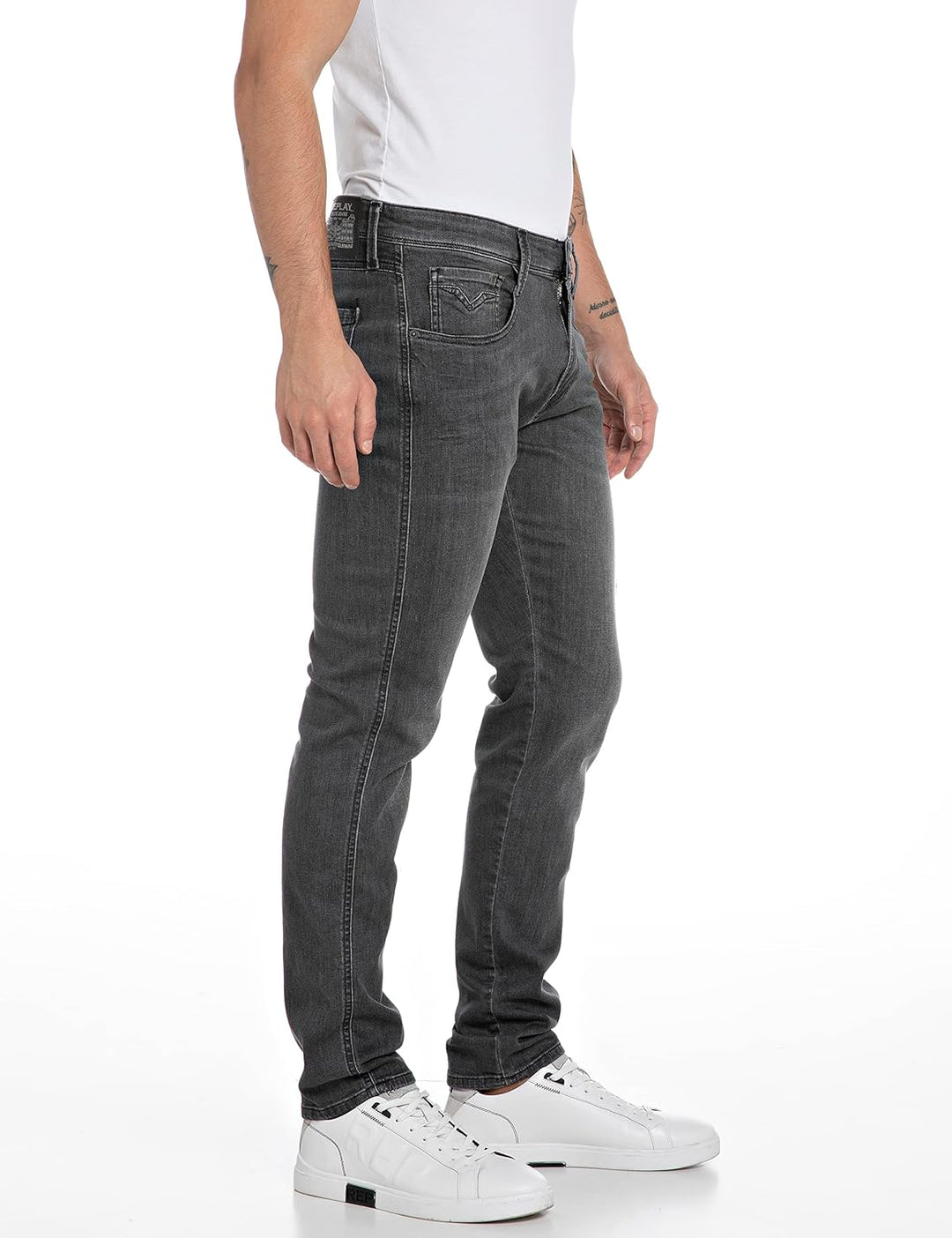 Replay Herren Jeans Anbass Slim-Fit 32W / 36L Medium Grey 096, 32W / 36L Medium Grey 096