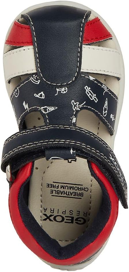 Geox Baby-Jungen B Elthan Boy C Erste Schritte 18 EU Navy Red, 18 EU Navy Red