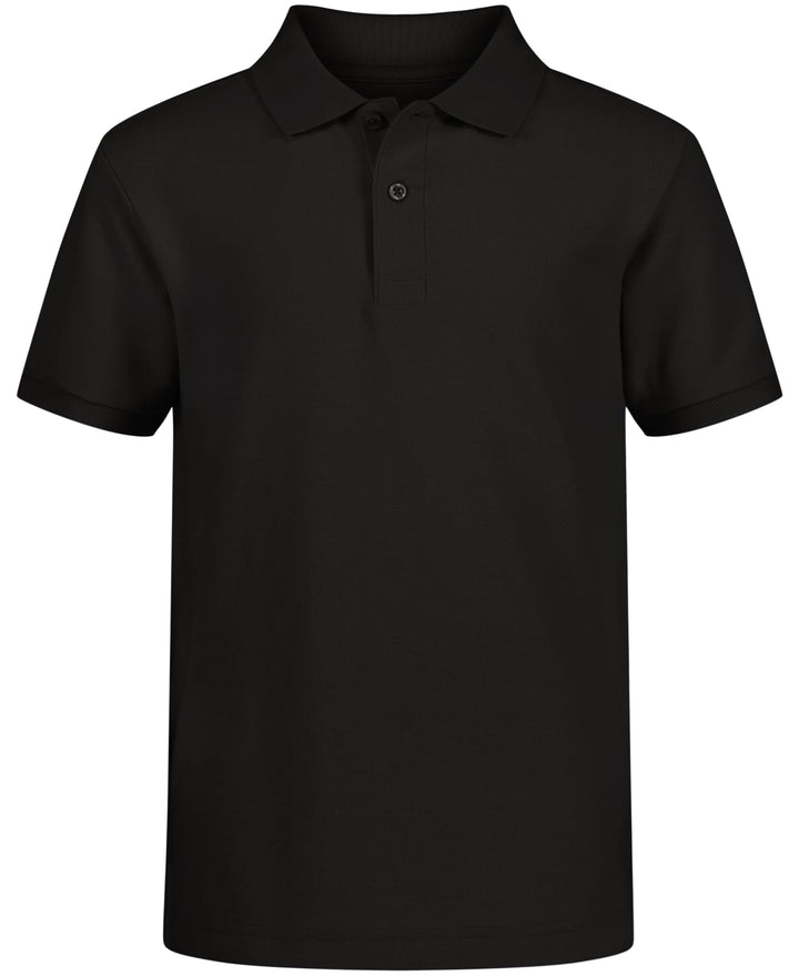 Nautica Boys' Big School Uniform Short Sleeve Pique Polo, Black, Medium-10/12