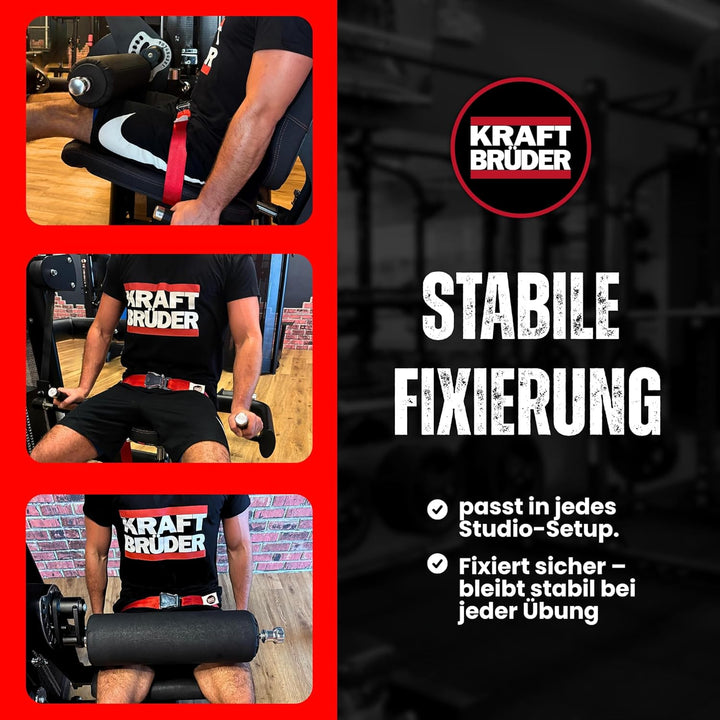 KraftGurt - Trainingsgurt zum Anschnallen an Fitnessgeräten - Für Bodybuilding, Powerlifting &amp; Muske