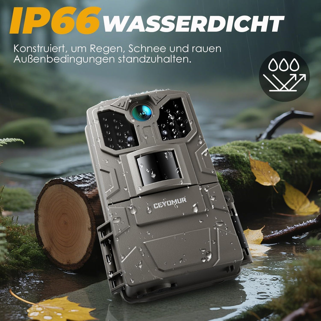 CEYOMUR Wildkamera 20MP 1080P, 850nm IR LEDs Wildkamera mit Bewegungsmelder Nachtsicht, Wildtierkame