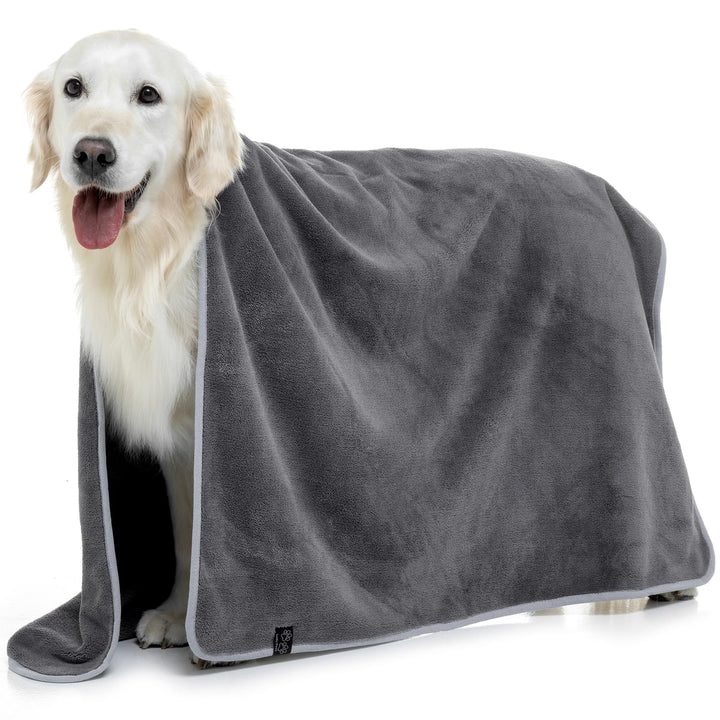 Lucky Paws® Hundehandtuch - luxuriöse 600g/m,140x80cm XL Hundehandtuch extra saugfähig - trocknet sc