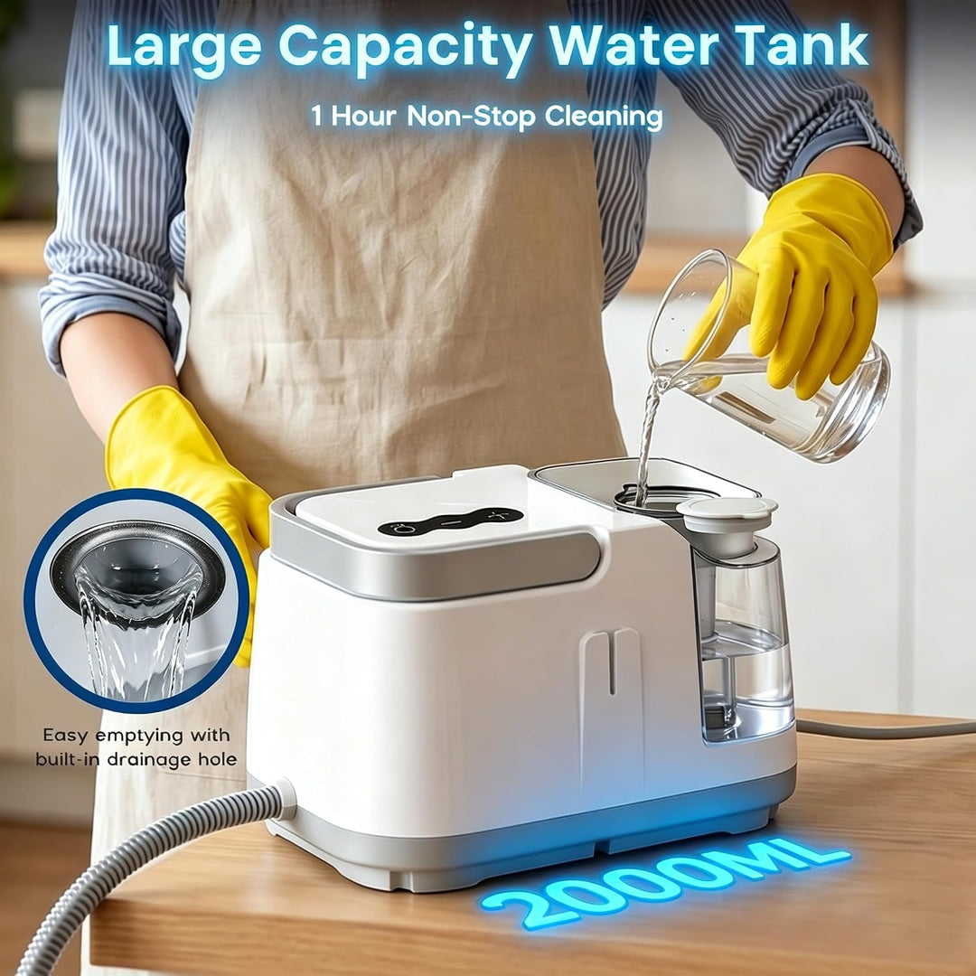 1500W Dampfreiniger Handgerät, Steam Cleaner, 10S Aufheizzeit, 2L Tank, 4.7M Kabel, 4Bar Druck, Damp