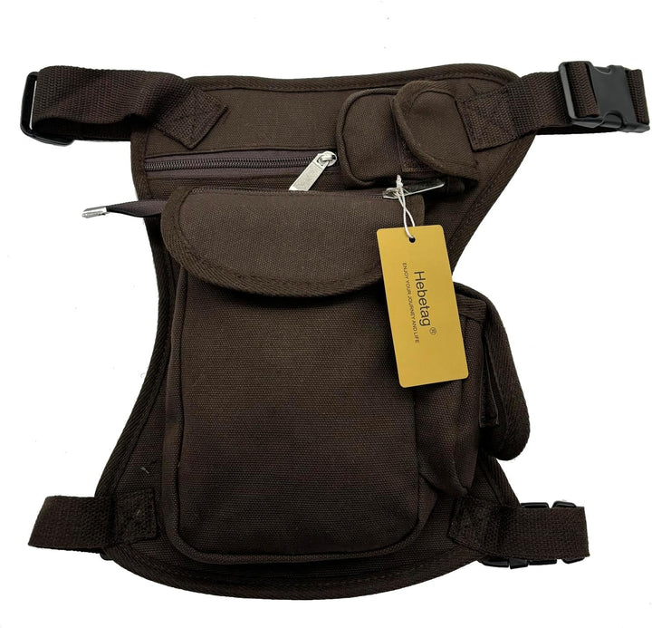Xieben Herren Sturzbeintasche für Motorradfahrer, taktisch, Steampunk-Canvas, für Reisen, Wandern, T