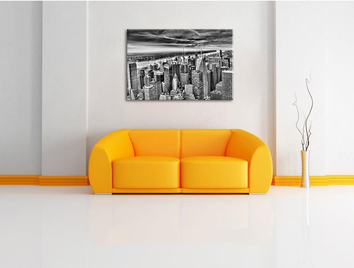 Pixxprint Skyline New York als Leinwandbild/Grösse: 100x70 cm/Wandbild/Kunstdruck/fertig bespannt, 1