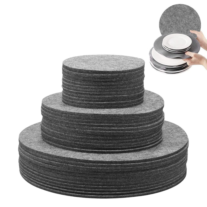 144 Stück Tellerteiler Filz 3 Grössen 12,7cm 19,1cm 26,7cm Pfannenschoner Filz waschbar Topfschoner