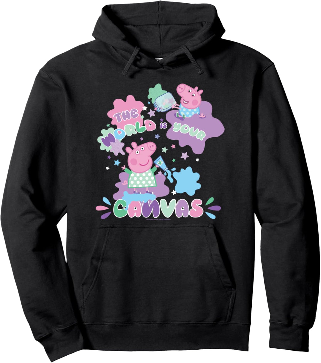 Peppa Wutz And George The World Is Your Canvas Pullover Hoodie