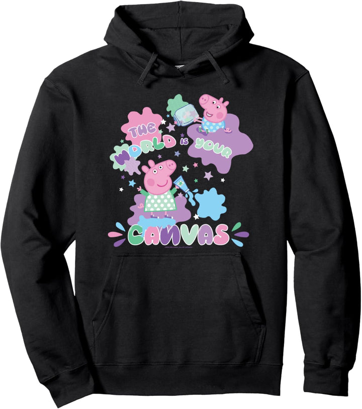 Peppa Wutz And George The World Is Your Canvas Pullover Hoodie
