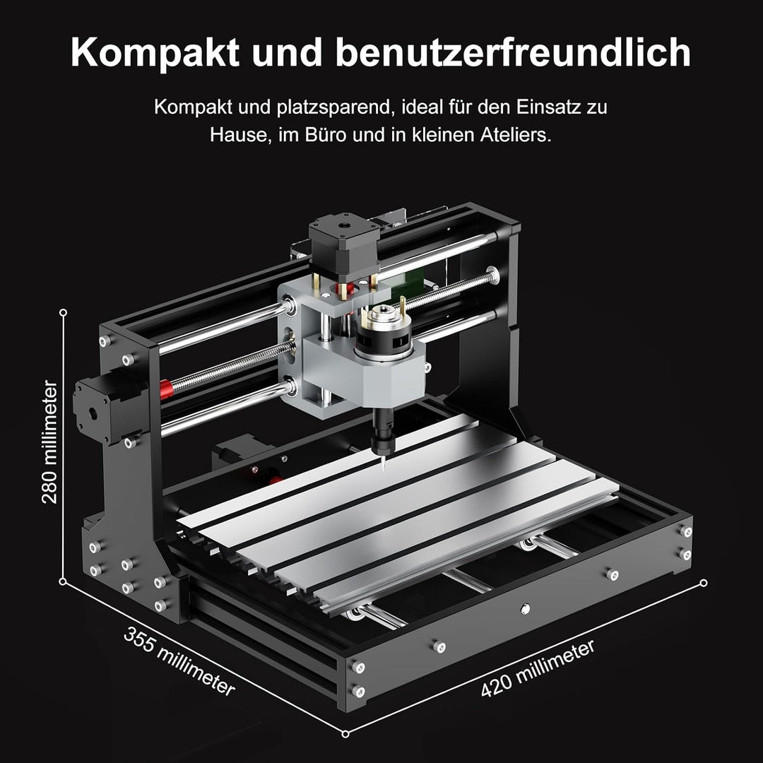 Twotrees TTC3018 CNC Fräsmaschine 3 Achsen Desktop CNC Fräse | GRBL Steuerung, NEMA 17 Schrittmotor,