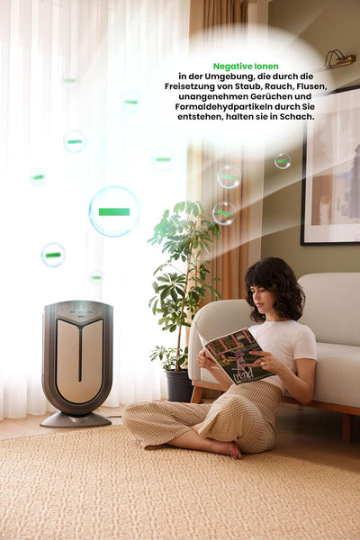 Fakir LR 600 Vigor Plus / Luftreiniger mit Ionisator (6-fach Filter-System), Timer-Funktion, Diagnos