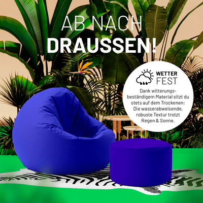 Lumaland Sitzsack Pouf (50 L) | Kompakter Sitzsack mit 3-in-1-Funktion: bequemer Hocker, praktisches