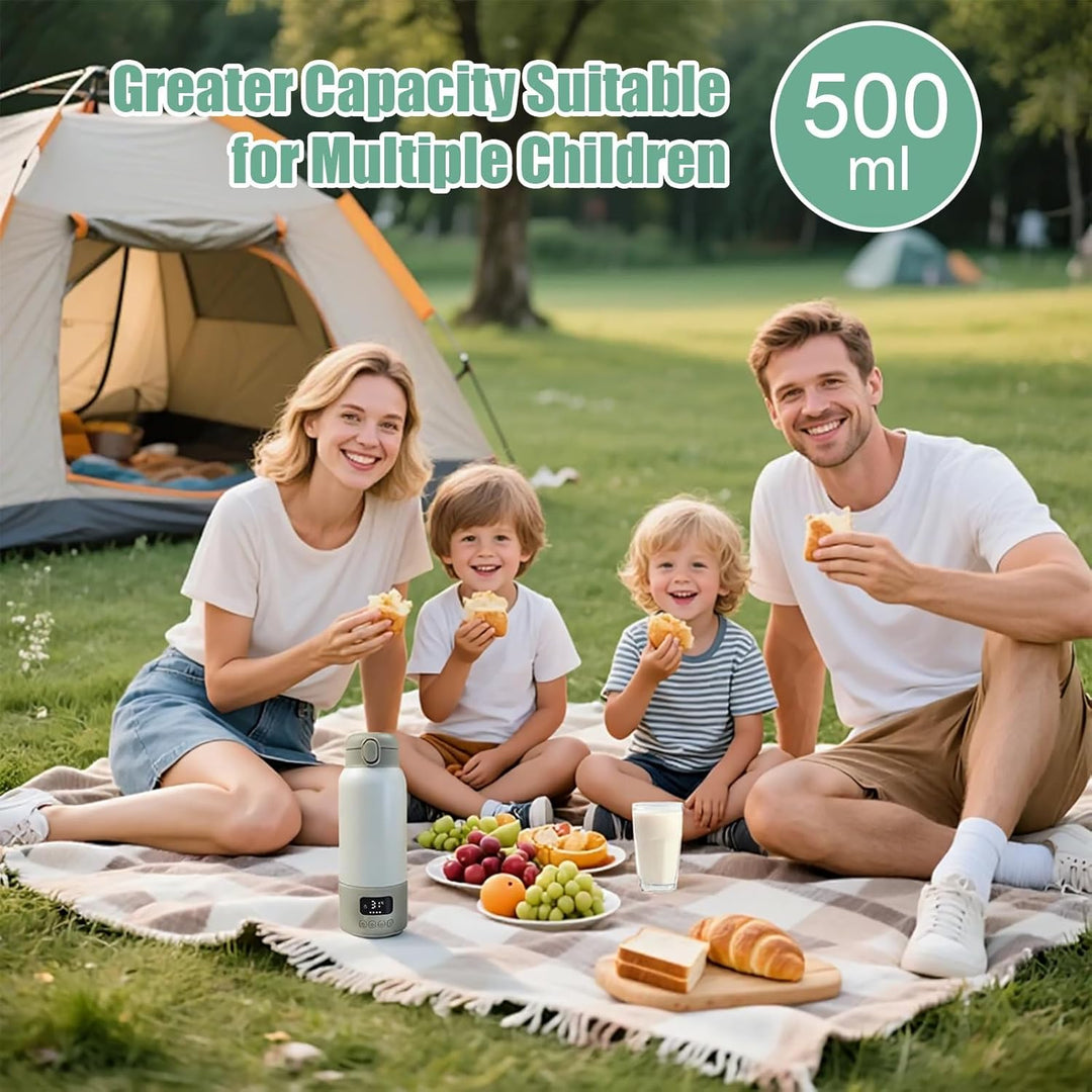 Tragbarer Flaschenwärmer - 500ml Flaschenwärmer Baby Unterwegs, 35~70 °C Schnell Aufheizen, 32-37 °C