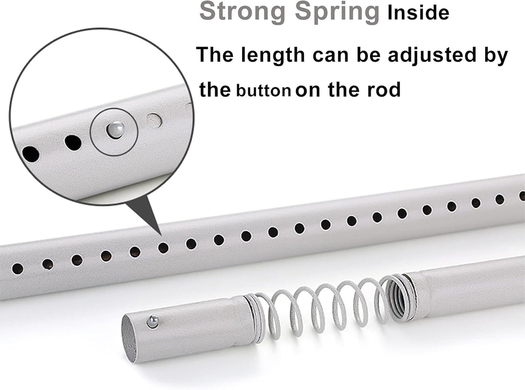 278-327cm Extra Lange Gardinenstange, Ohne Bohren Teleskopstange , Ausziehbare Edelstahl Duschvor