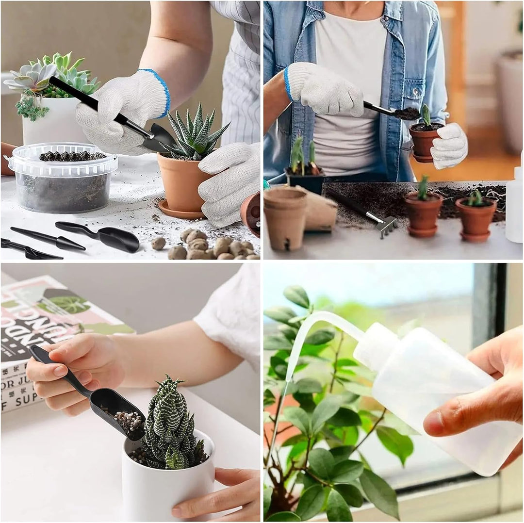 Gartenwerkzeug Set, 13 Stück Mini Pflanzen Werkzeug Set, Sukkulenten-Werkzeuge Bonsai Werkzeug Set f