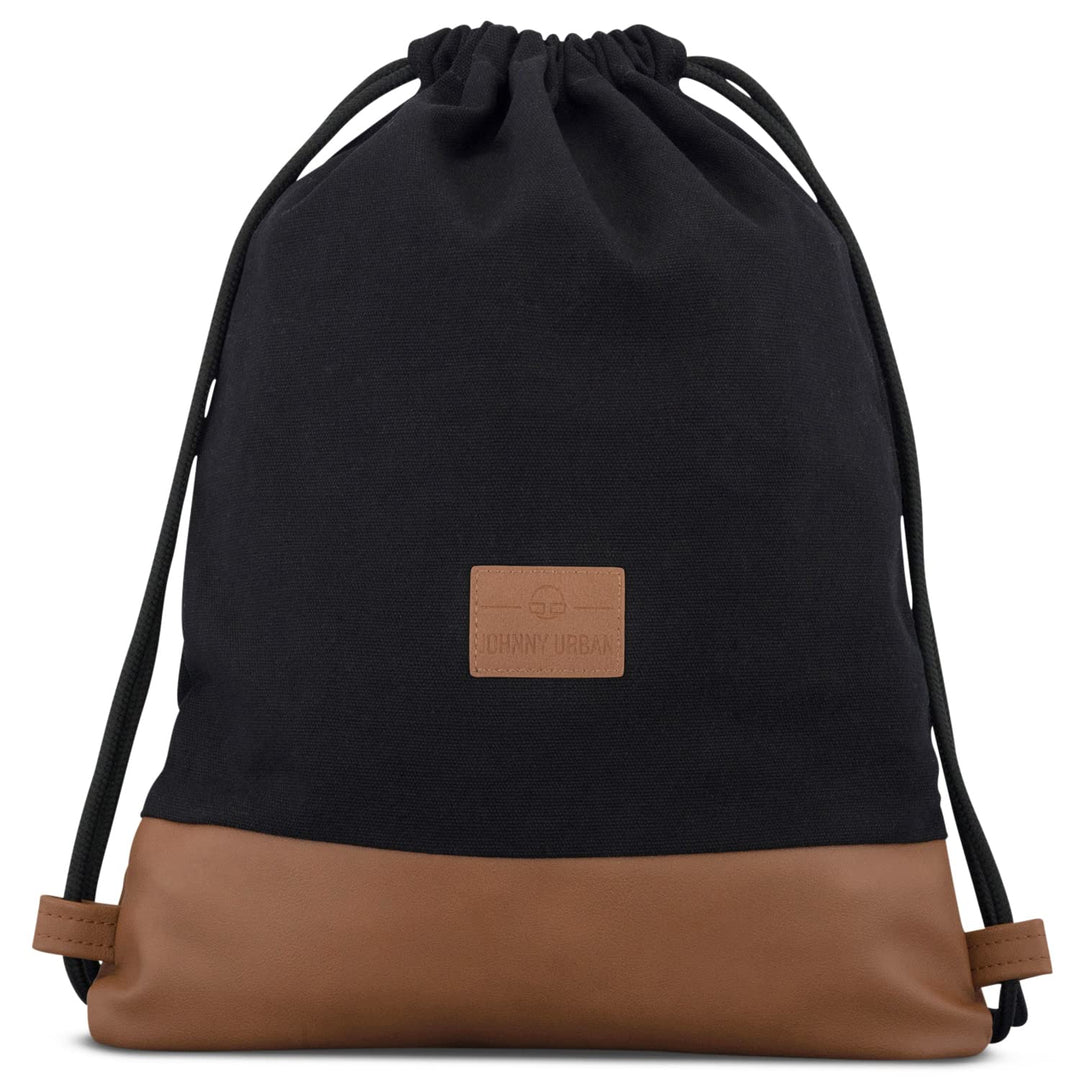 Johnny Urban Turnbeutel Damen &amp; Herren Schwarz - Luke - Beutel Rucksack mit Kordelzug - Baumwoll Can