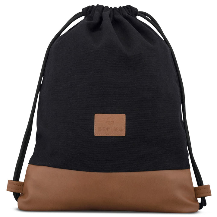 Johnny Urban Turnbeutel Damen &amp; Herren Schwarz - Luke - Beutel Rucksack mit Kordelzug - Baumwoll Can