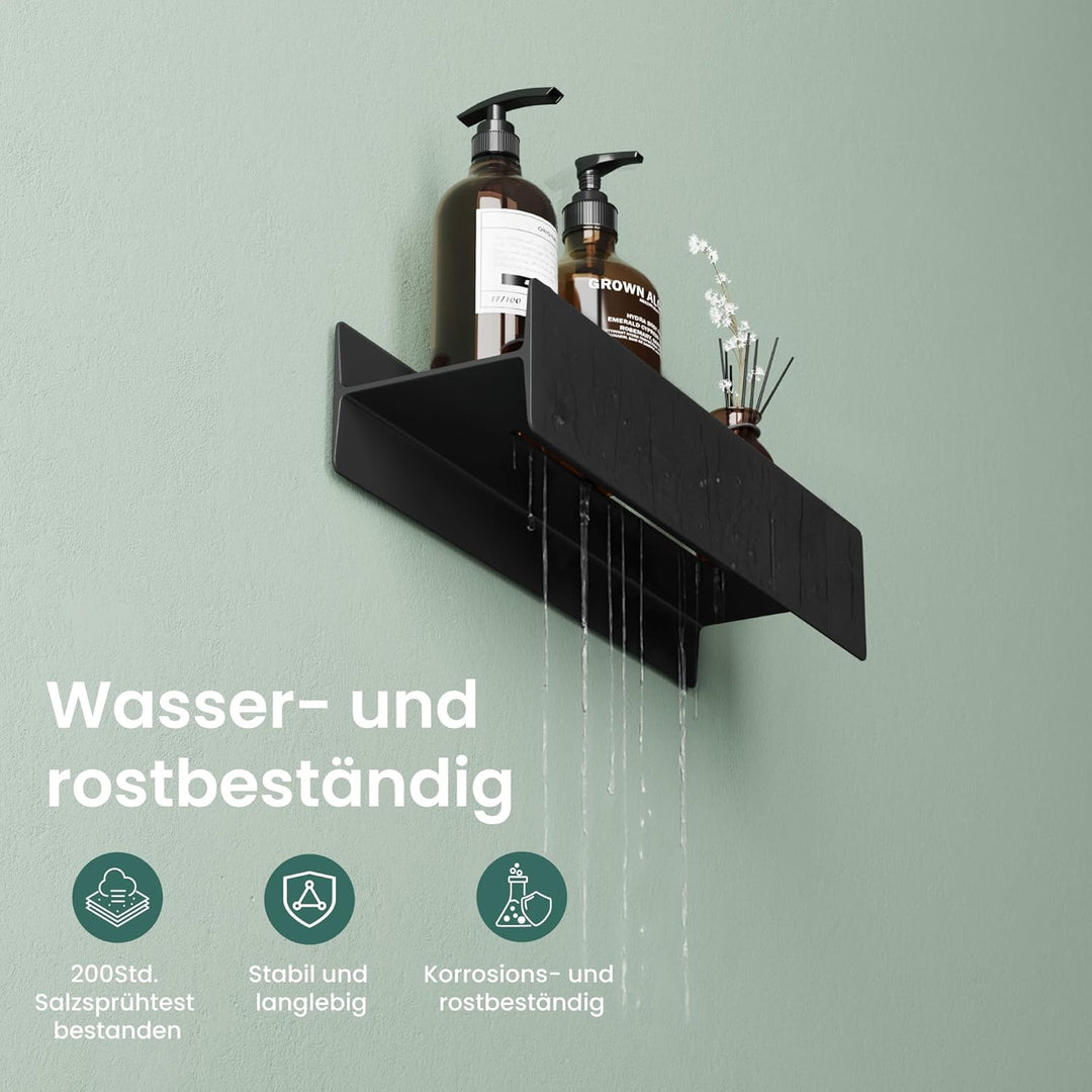 Mai & Mai Duschablage zum Bohren oder Kleben Duschregal Badablage 40cm Badezimmerablage zur Wandmont