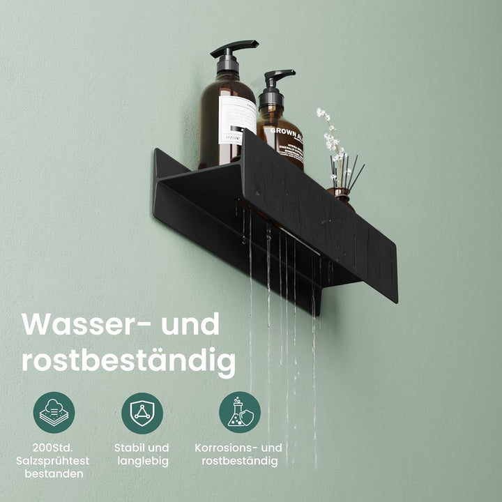 Mai & Mai Duschablage zum Bohren oder Kleben Duschregal Badablage 40cm Badezimmerablage zur Wandmont